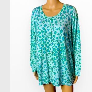 Quacker Factory Green Leopard Print With Front different colors crystals…